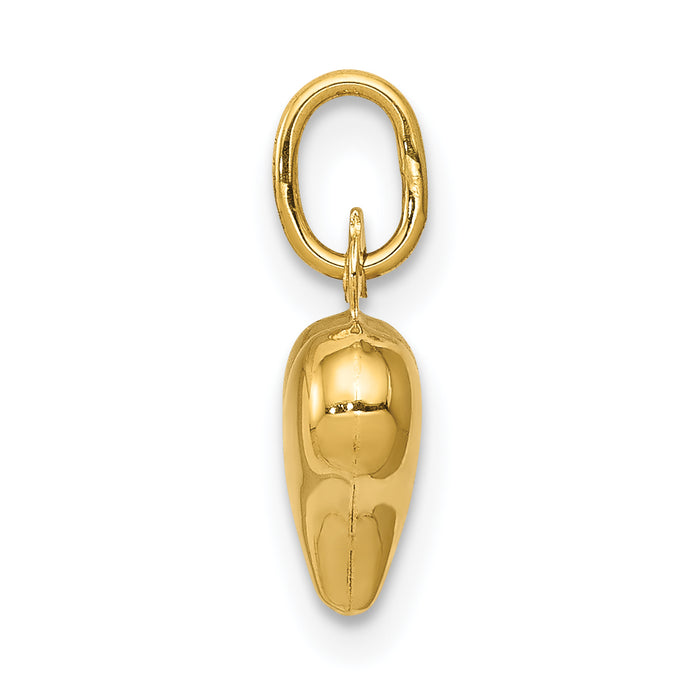 14K Polished 3-D Puffed Heart Charm