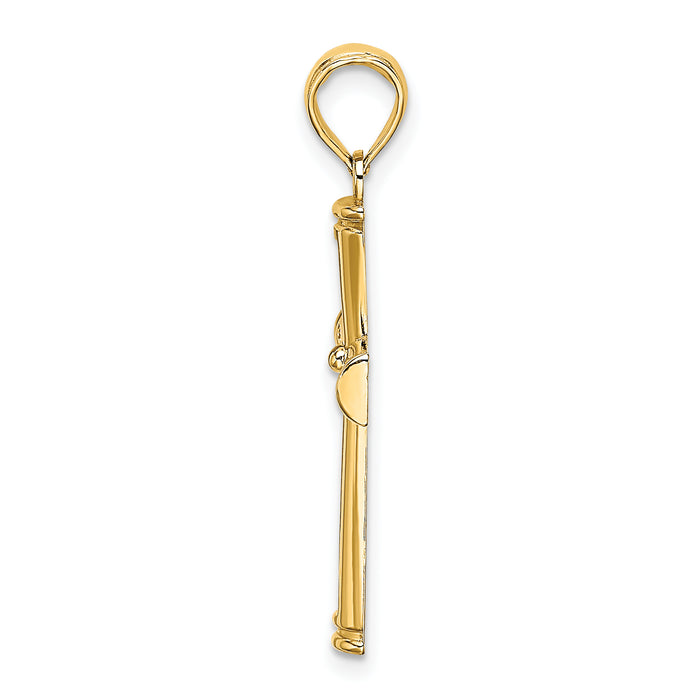 14K Polished and Cut-Out Cross