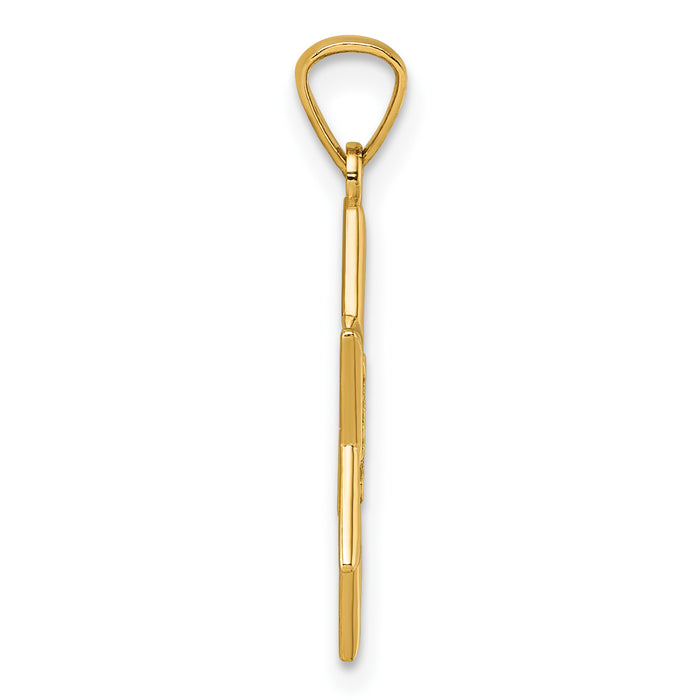 14k Polished and D/C Star Of David Religious Pendant