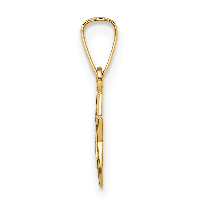 14k Polished and Enameled Solid Star of David Pendant
