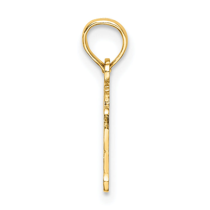14K Polished and Engraved OY VEY Charm