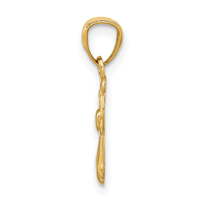 14k Polished Angel Pendant