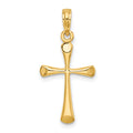 14K Polished Beveled Tip Cross Charm