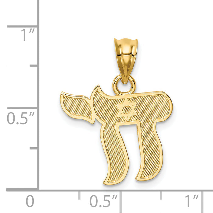 14K Polished Chai Pendant