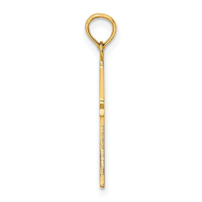 14K Polished Cross Charm
