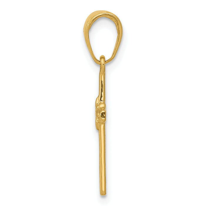14k Polished Cross Charm