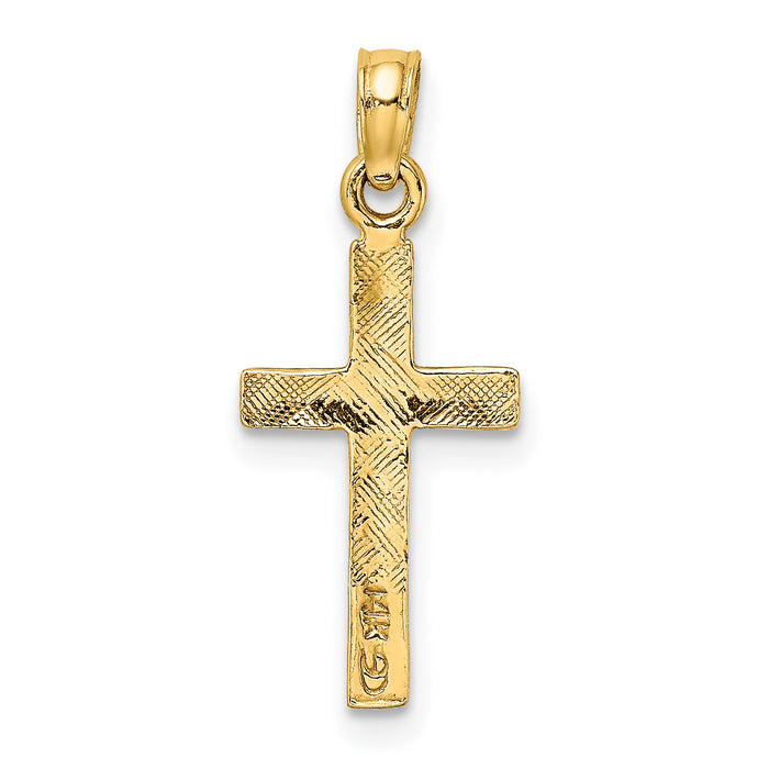 14K Polished Cross Charm