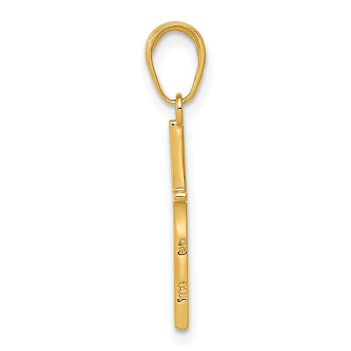 14k Polished Cross Pendant