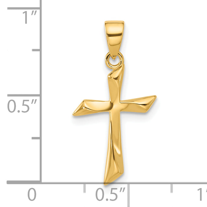 14K Polished Cross Pendant