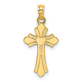 14K Polished Cross w/ Heart Charm