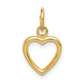 14K Polished Cut-out Heart Pendant