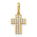 14k Polished CZ Latin Cross Pendant