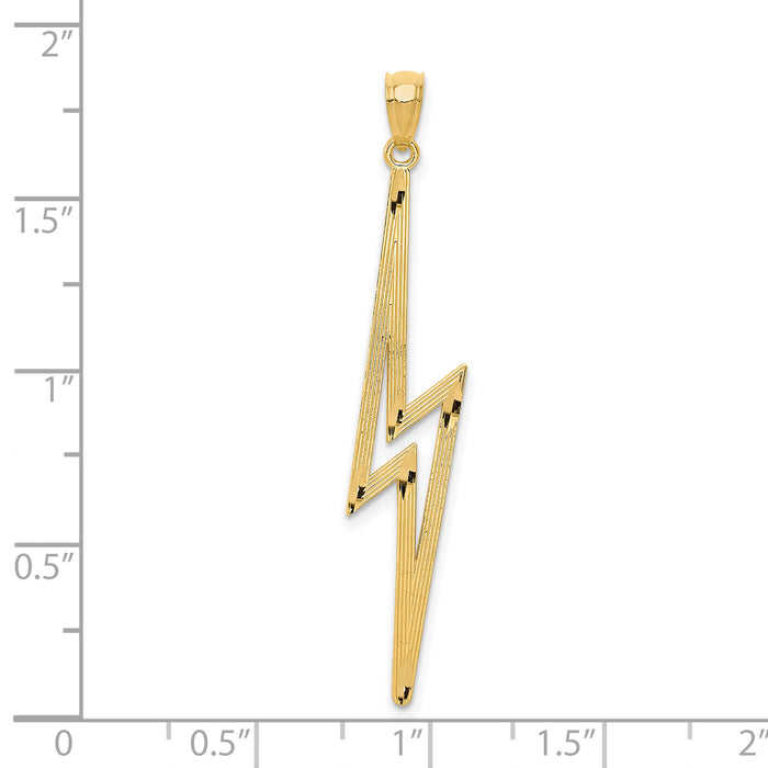 14k Polished D/C Lightning Bolt Pendant