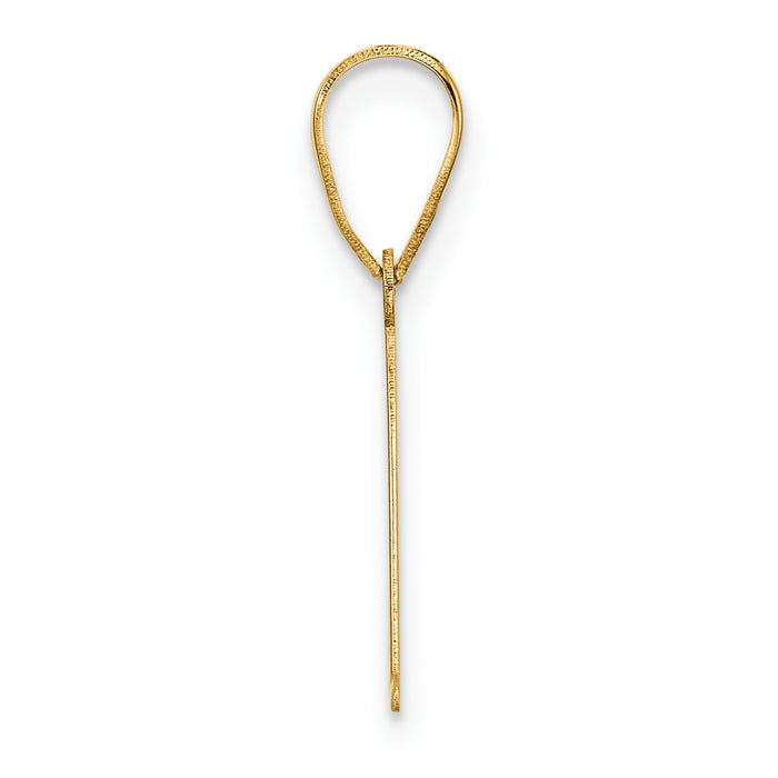 14k Polished Etched Letter A Initial Pendant