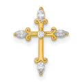 14k Polished Fancy CZ Cross Chain Slide