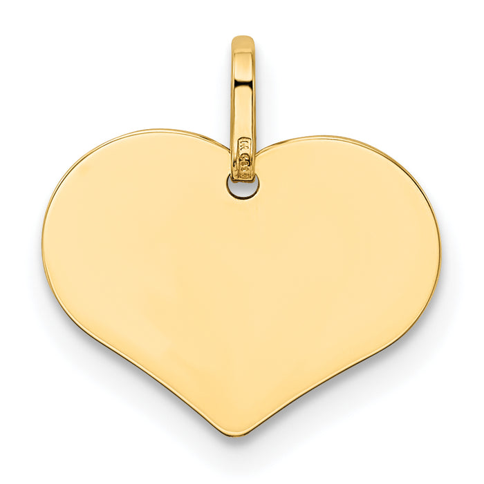 14K Polished Heart Shaped Disc Pendant