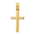 14k Polished Hollow Cross Pendant