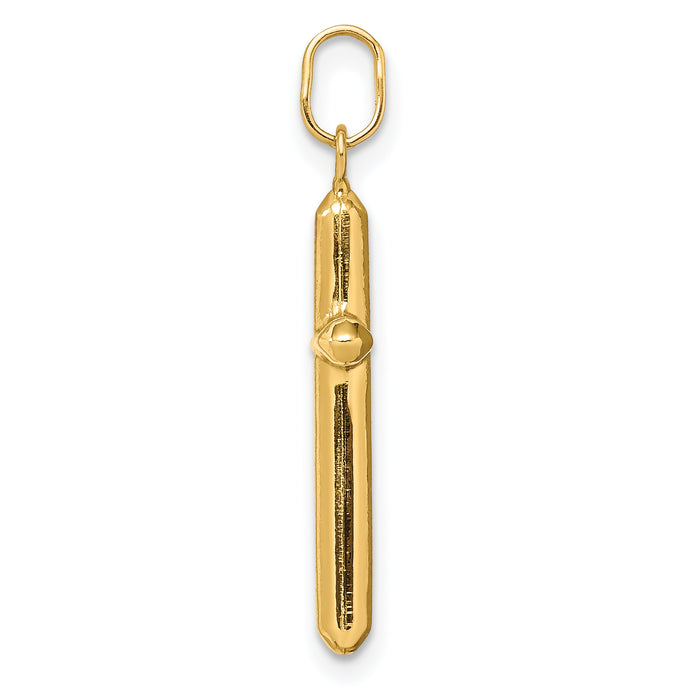 14k Polished Hollow Latin Cross Charm