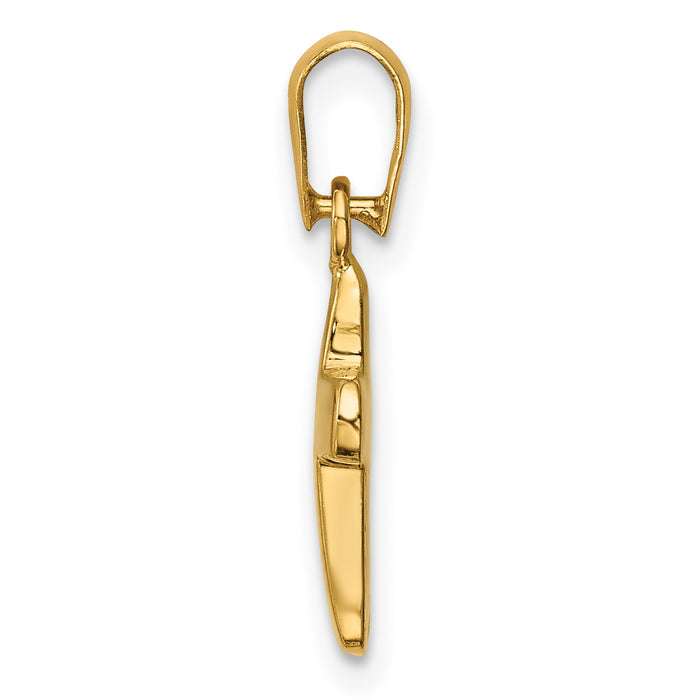 14k Polished Hollow Latin Cross Pendant