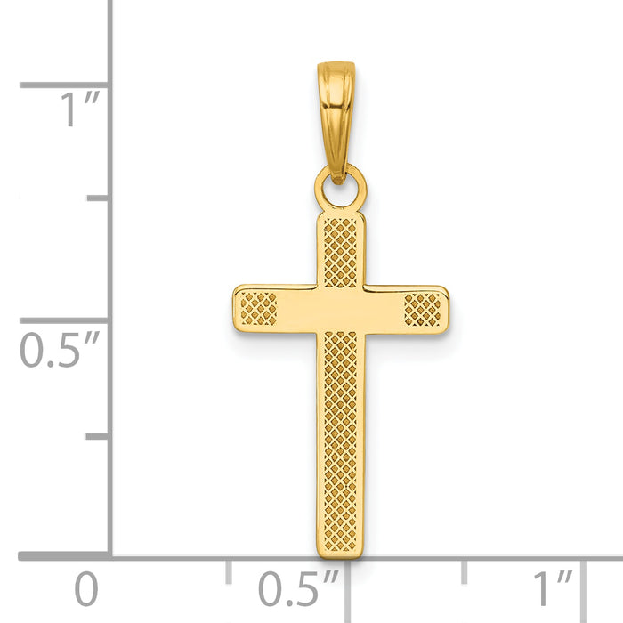 14K Polished Large Cross Charm