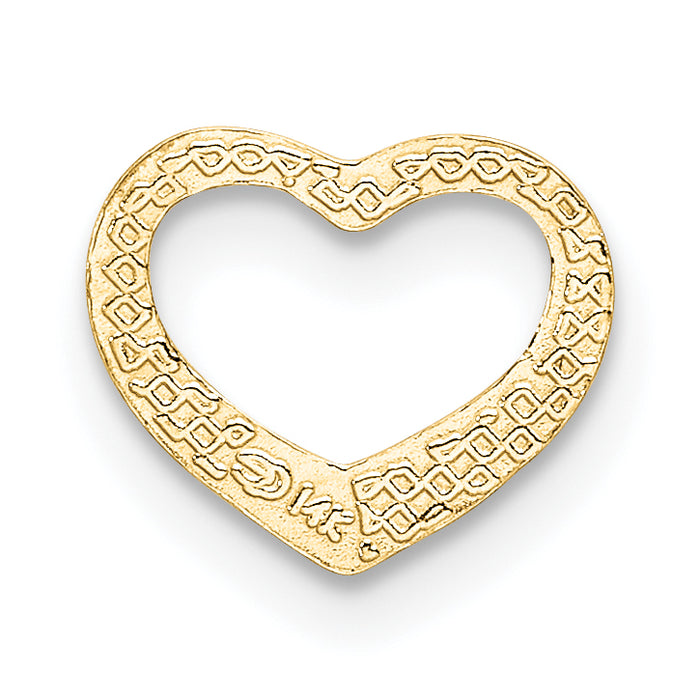 14K Polished Mini Floating Heart Slide