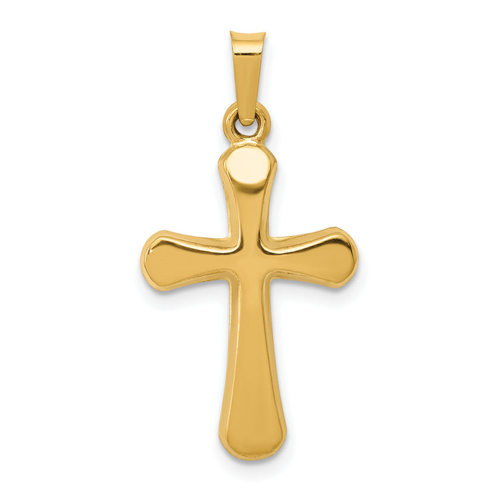 14k Polished Rounded Cross Pendant