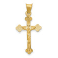 14k Polished Satin and D/C Crucifix Pendant