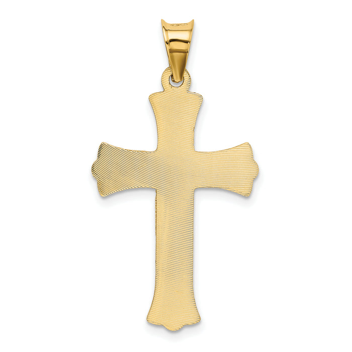 14k Polished Satin and D/C Crucifix Pendant
