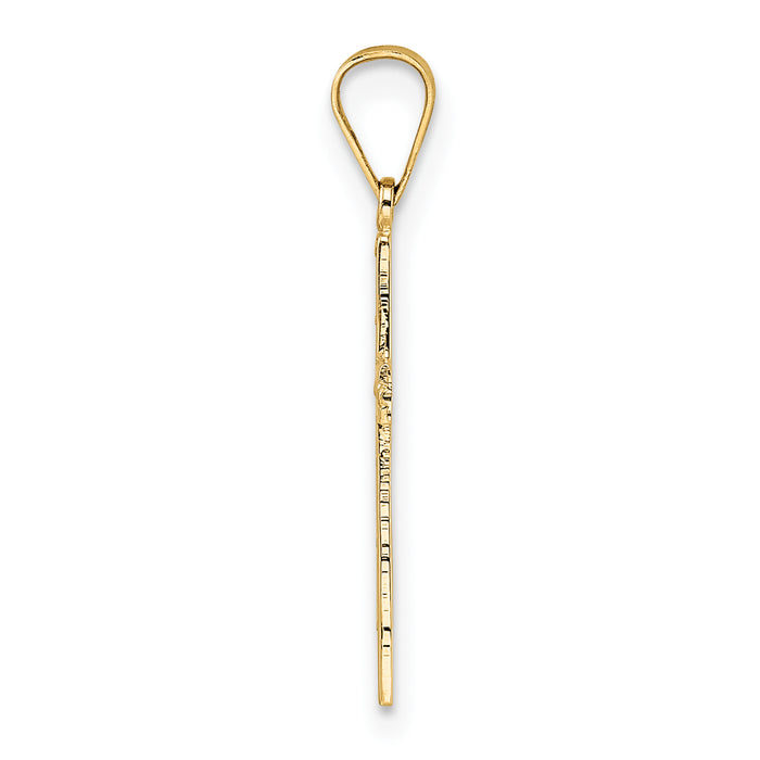14k Polished Solid Cross Pendant