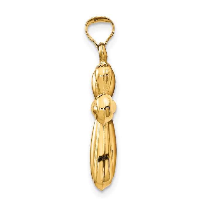 14k Polished Stamping Cross Pendant
