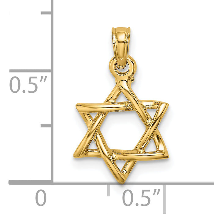 14K Polished Star Of David Charm