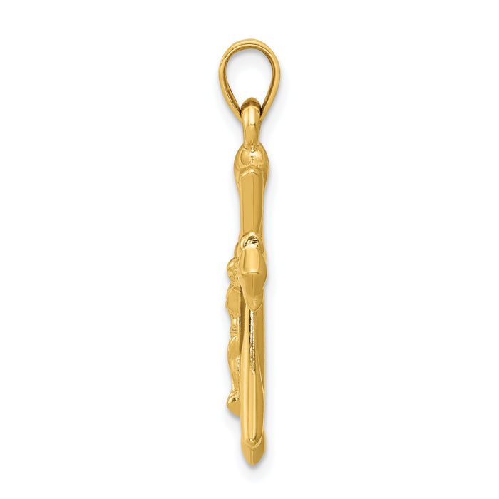 14K Reversible Crucifix Pendant