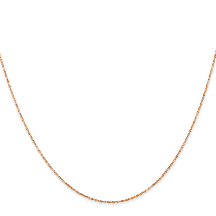 14k  Rose Gold .5 mm Carded Cable Rope Chain
