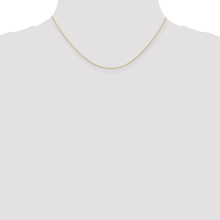 14k  Rose Gold .5 mm Carded Cable Rope Chain