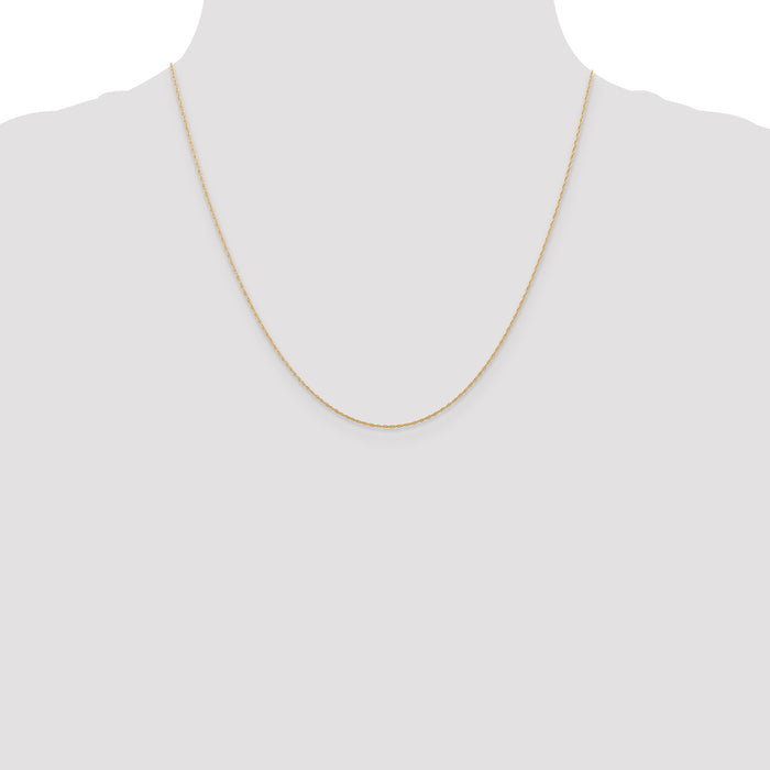 14k  Rose Gold .5 mm Carded Cable Rope Chain
