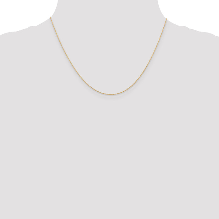 14k  Rose Gold .5 mm Carded Cable Rope Chain