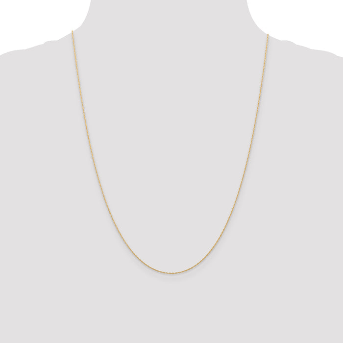 14k  Rose Gold .5 mm Carded Cable Rope Chain
