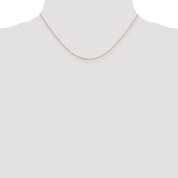 14k Rose Gold .5mm Baby Rope Chain