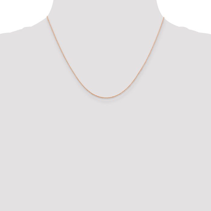 14k Rose Gold .5mm Baby Rope Chain