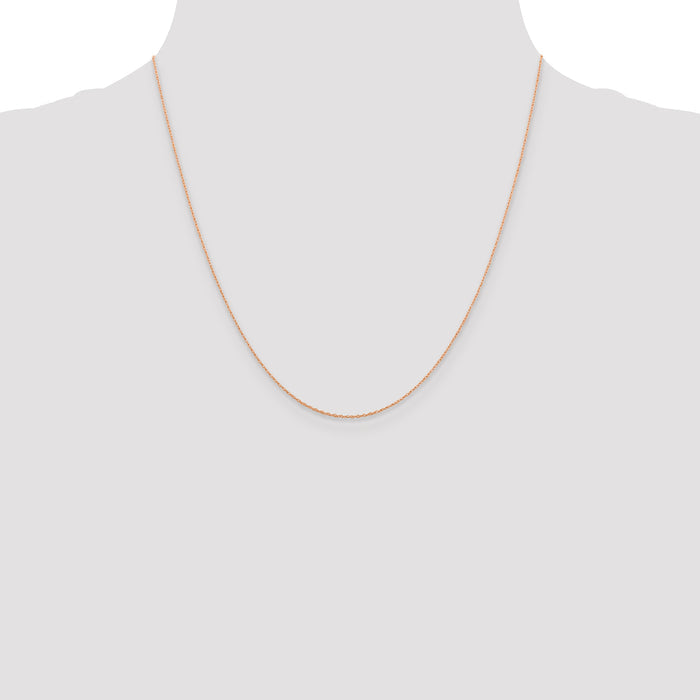 14k Rose Gold .5mm Baby Rope Chain