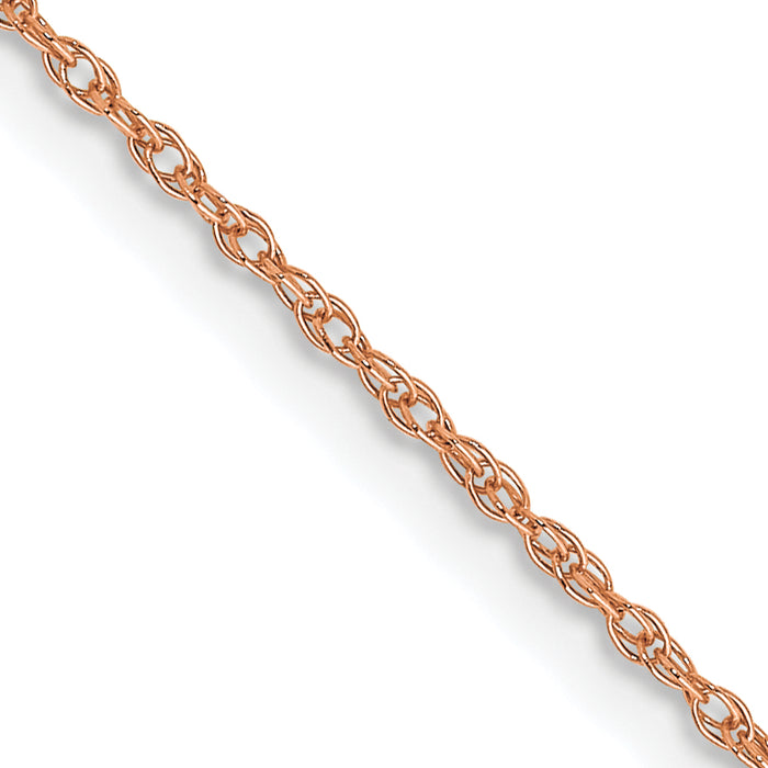 14k Rose Gold .7 mm Carded Cable Rope Chain