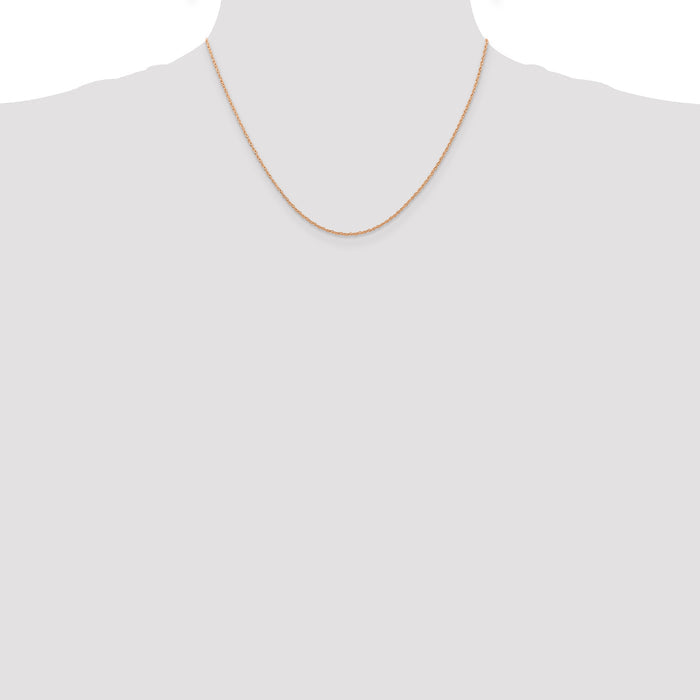 14k Rose Gold .7 mm Carded Cable Rope Chain