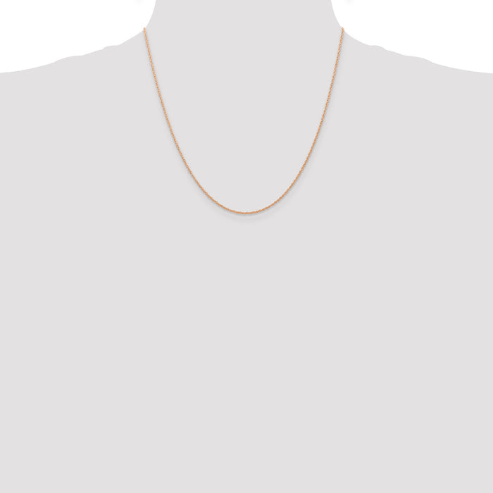 14k Rose Gold .7 mm Carded Cable Rope Chain