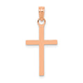 14k Rose Gold Polished Cross Pendant