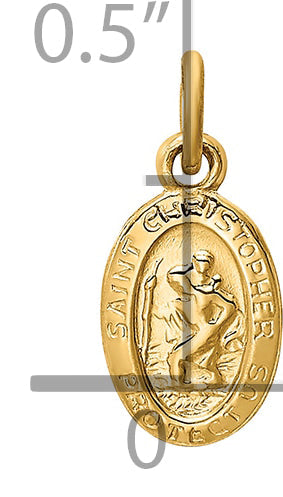 14k Saint Christopher Medal Charm