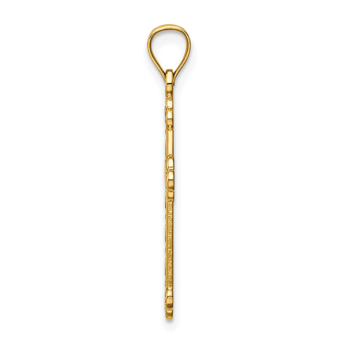 14K Satin and Polished Faith Cross Pendant