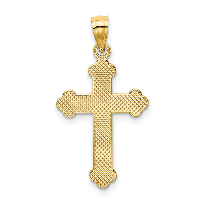 14K Satin and Polished Faith Cross Pendant