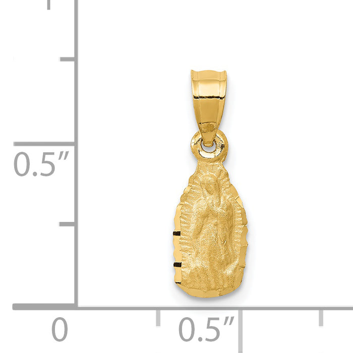 14k Satin & D/C Our Lady of Guadalupe Pendant