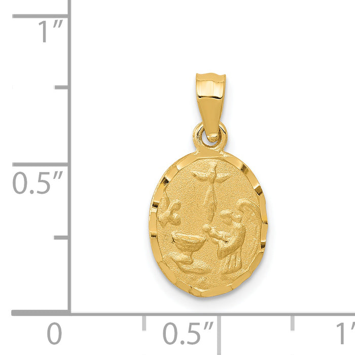 14K Satin / Diamond-Cut Baptism Pendant