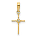 14k Small .01ct. Diamond Cross Pendant